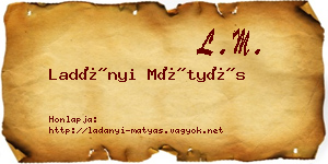 Ladányi Mátyás névjegykártya