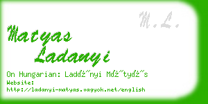 matyas ladanyi business card